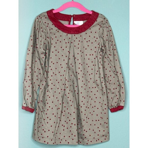 Hanna Andersson Girls5 / 110 cm Cranberry Set Dot LS Dress - Picture 1 of 11